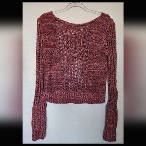 FREE PEOPLE Multicolor Boho Open Knit Cropped Sweater